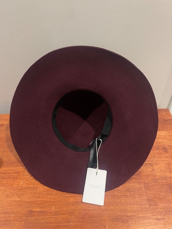 Ted Baker London Feather Pom Floppy Hat Deep Purple 100% Wool NWT main image 8